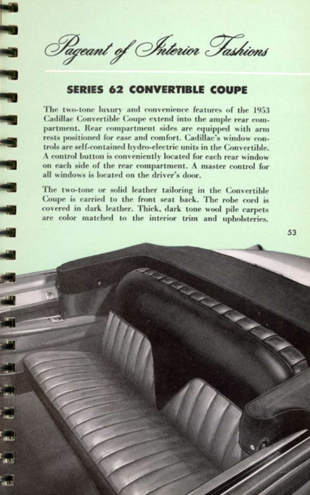1953 Cadillac Salesmans Data Book Page 65
